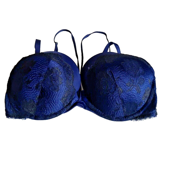 Victoria's Secret Navy Blue Very Sexy Full Coverage Underwire Push Up Bra SZ 34D - Picture 1 of 6